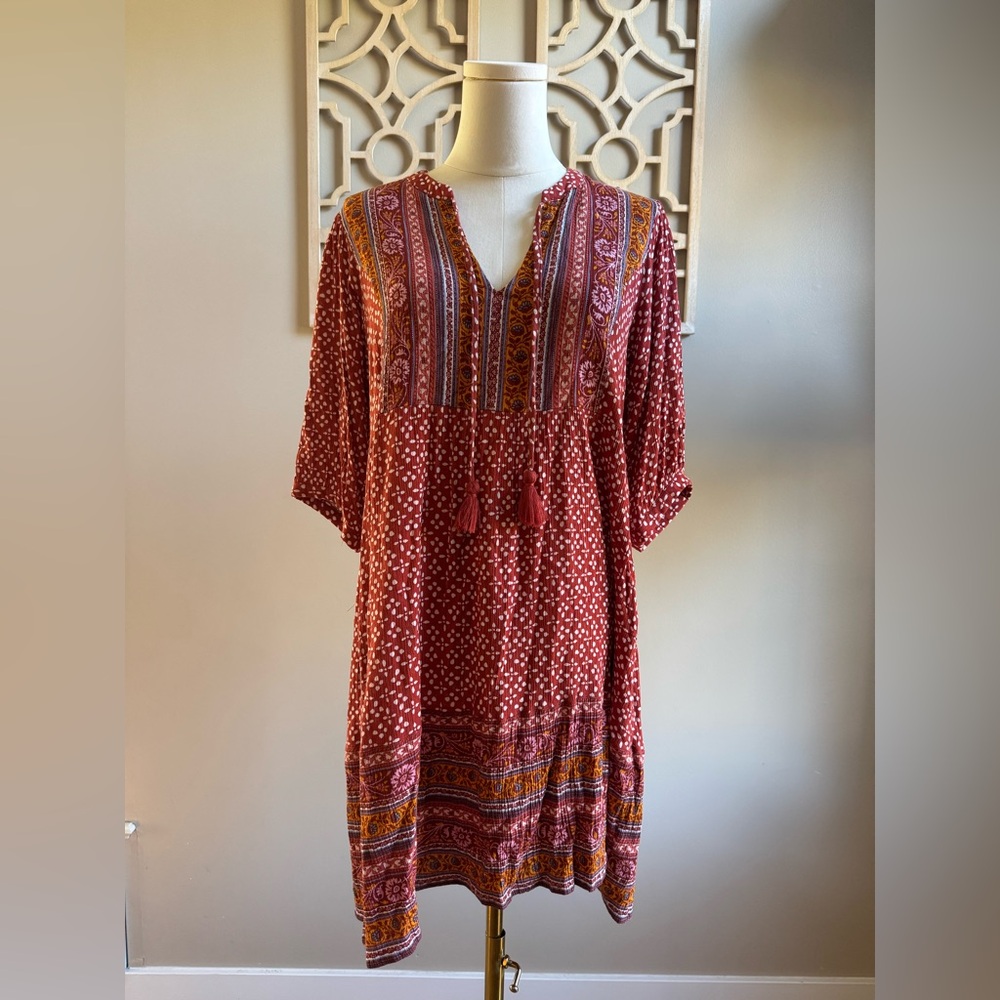 Knox Rose Maroon and White Patterned Top